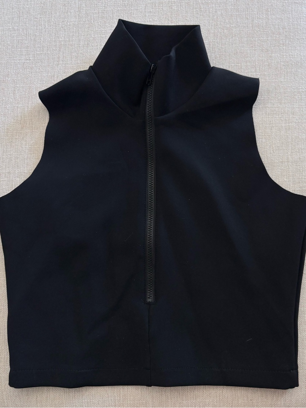 Commando Black Mock Neck Sleeveless Crop Tank